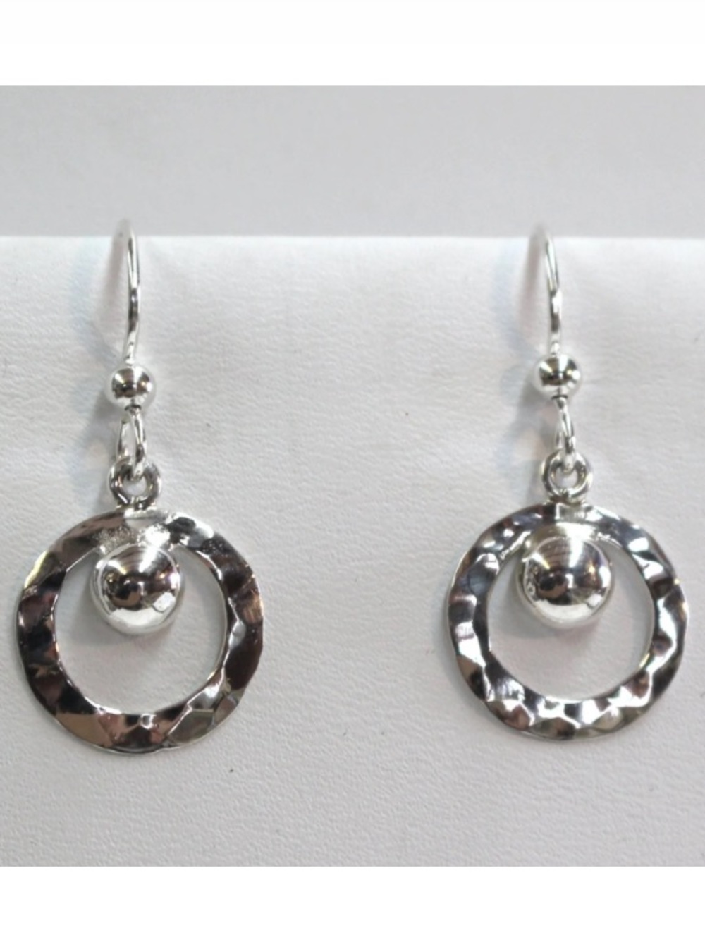 Button Dangle Earrings - Silver